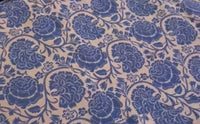 Blue  Floral Print Hua Luo Silk