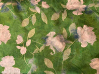 White Floral Print Hua Luo Silk