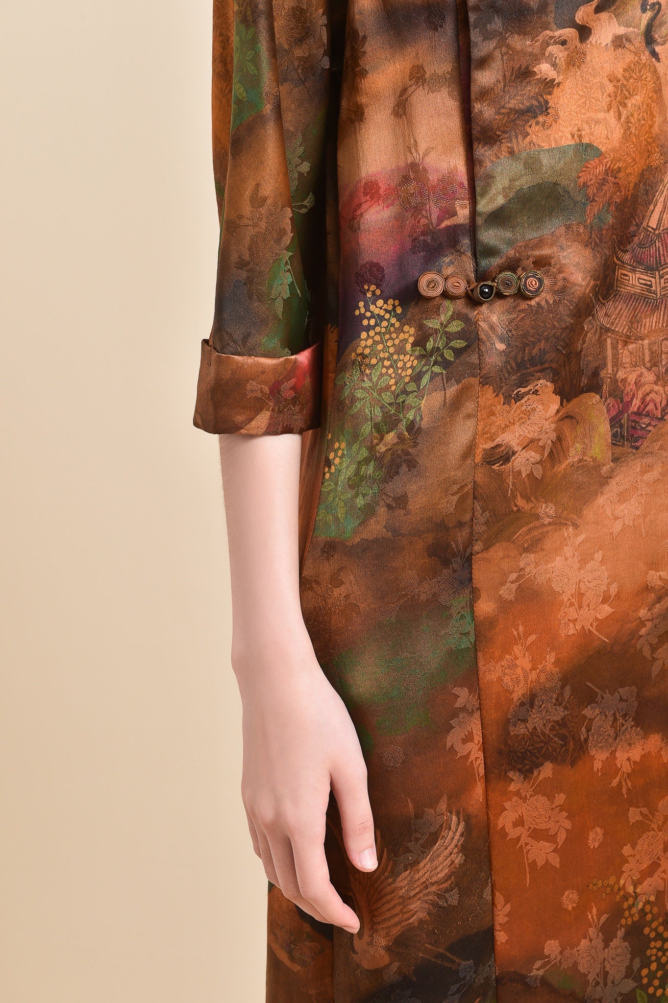Elegant Handcrafted Red Cloud Gauze Silk Cheongsam Dress, 100% Mulberry Silk, Naturally Dyed, Midi Dress Event Dress, Any Size Made to Order
