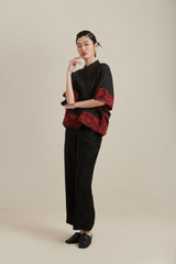 Relaxed Fit Half-Sleeves Mud Silk Blouse, 100% Mulberry Silk Naturally Dyed, Available in Other Colors & Silk, Custom Size, Made to Order