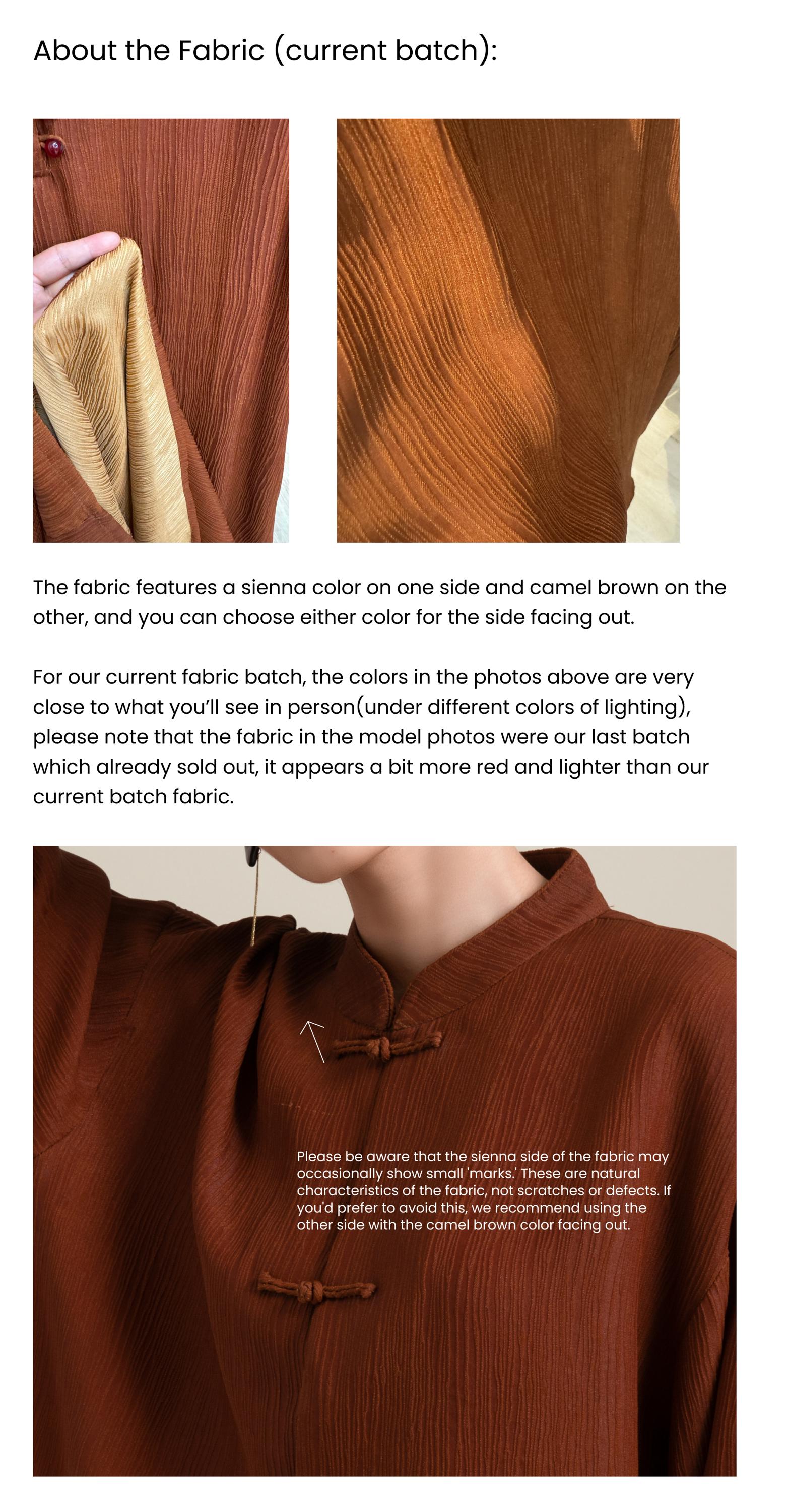 Sold Out - Availble in Other Silk/Color, Vintage Pleated Mud Silk Blouse w/ Frog Buttons - 100% Mulberry Silk Naturally Dyed, Made to Order