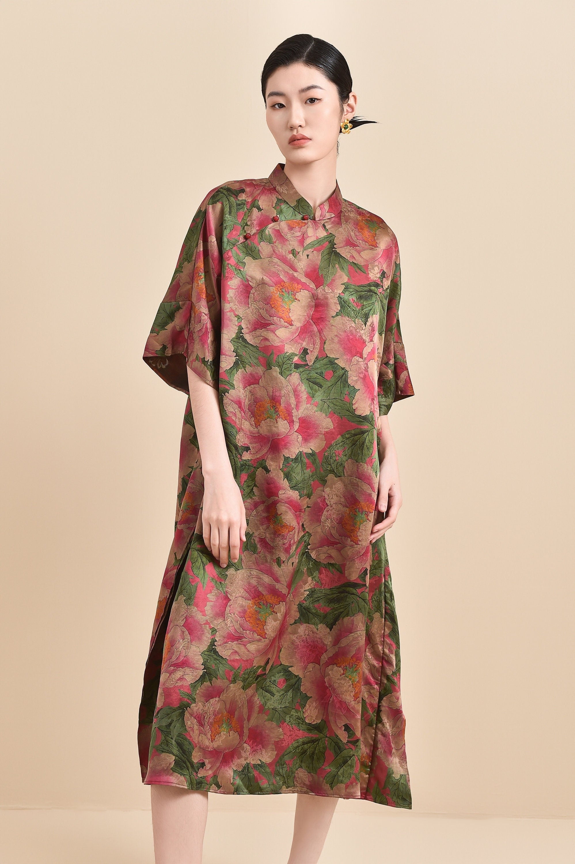 Peony Floral Qipao/Cheongsam Dress