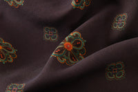 Floral Medallion Pattern Spun Silk Mud Silk