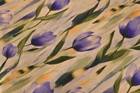 Heavyweight Cream Tulip Floral Mud Silk
