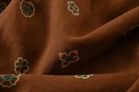 Heavyweight Mini Floral Medallion Spun Silk Mud Silk