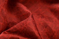 Heavyweight Red Crackle Mud Silk