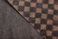 Heavyweight Brown Checkered Geometric Mud Silk