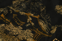 Heavyweight Black Gold Landscape Mud Silk