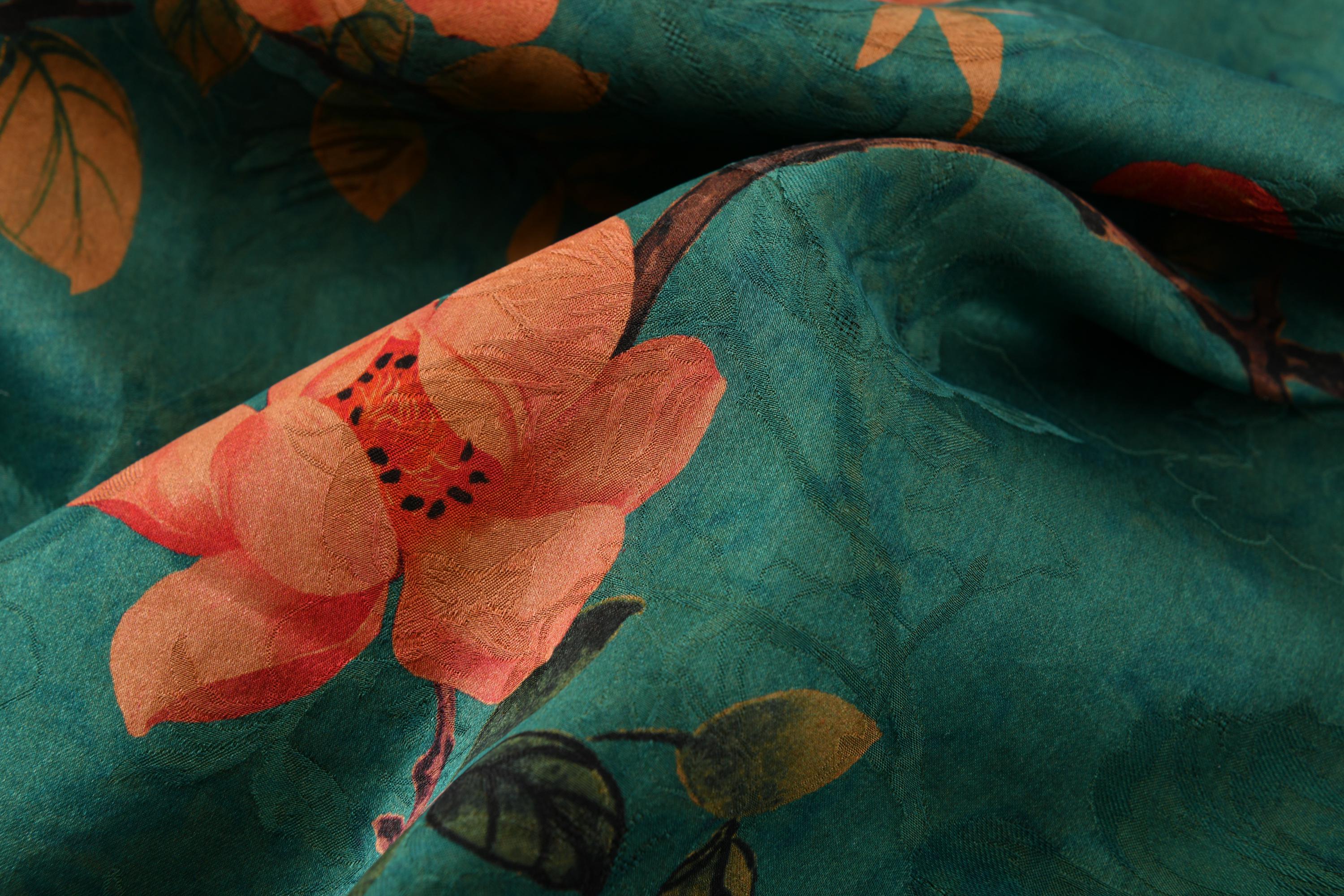 Elegant Hua Luo Blue Penoy Blossom Silk Silm Fit Dress, Traditional Cheongsam, 100% Mulberry Silk Naturally Dyed Side Slits, Made to Order