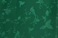 Heavyweight Green Bird Jacquard Mud Silk