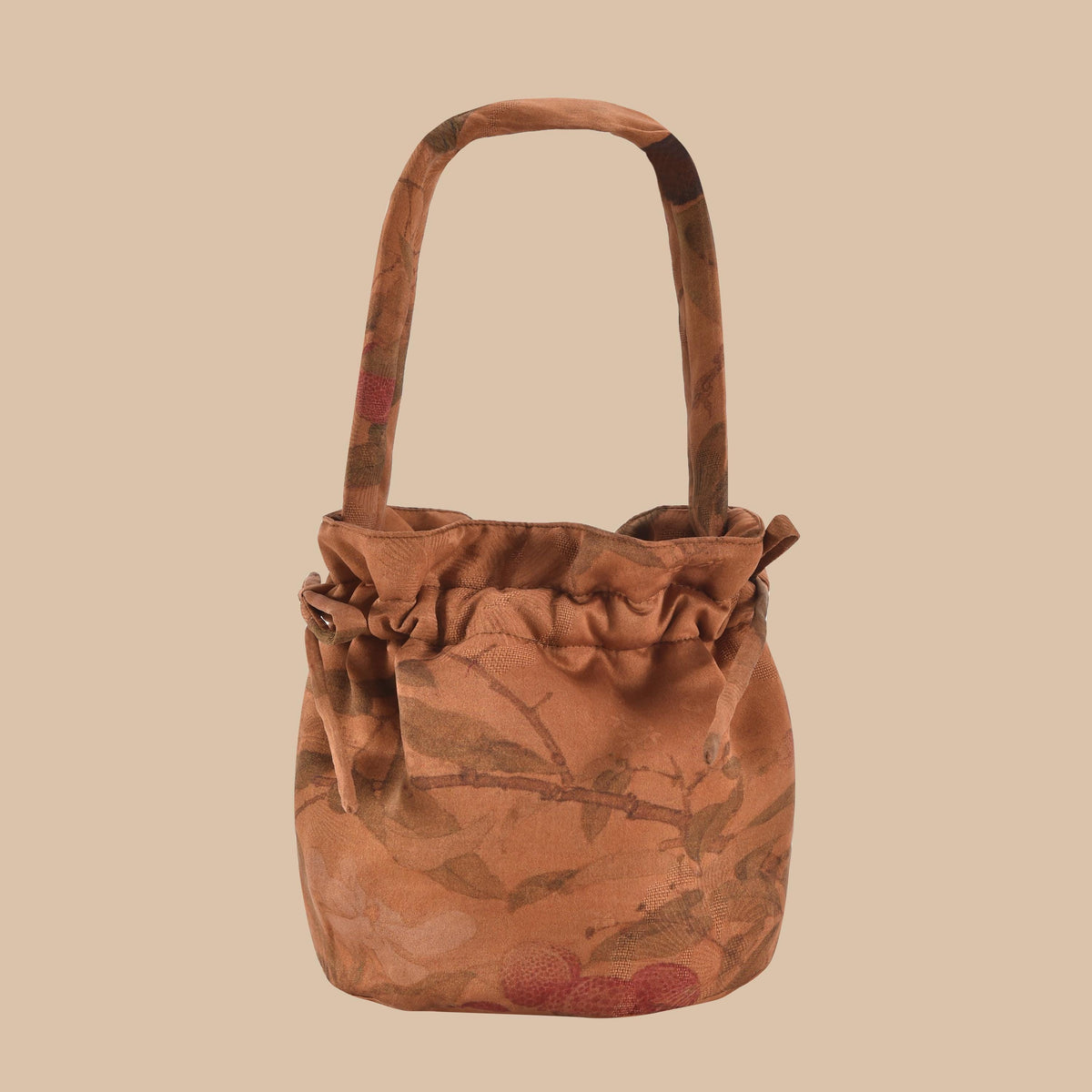Lychee Orchard Hua Luo Silk Drawstring Bucket Bag