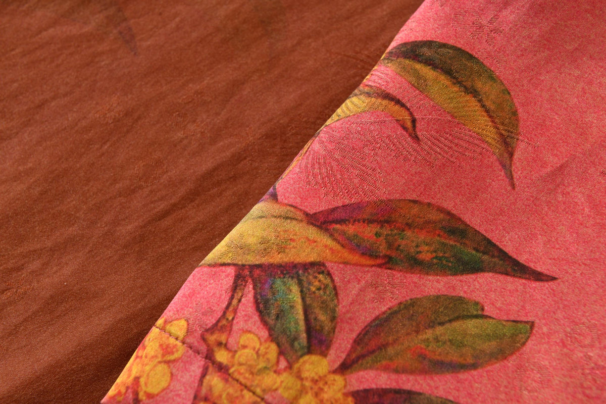 Coral Osmanthus Hua Luo Silk Modern Qipao