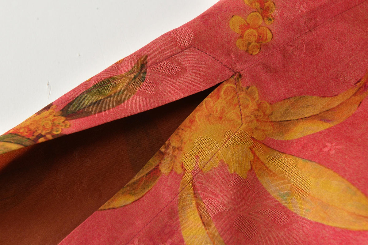 Coral Osmanthus Hua Luo Silk Modern Qipao