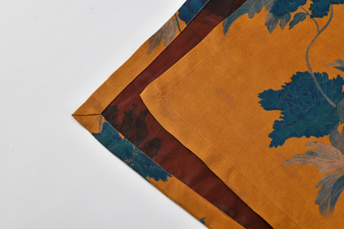 Blue Peony Hua Luo Silk Modern Qipao