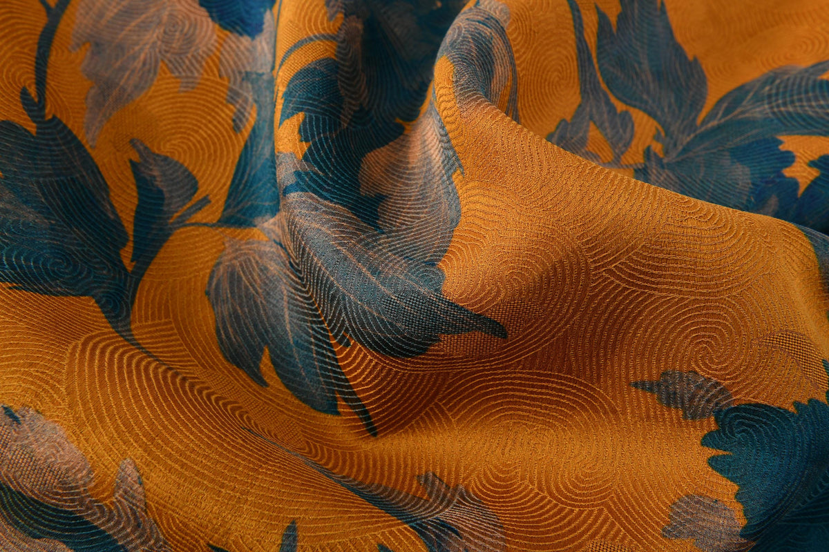 Blue Peony Hua Luo Silk Modern Qipao