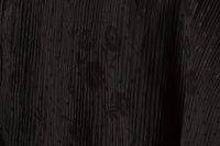Black Pleated Floral Jacquard Mud Silk
